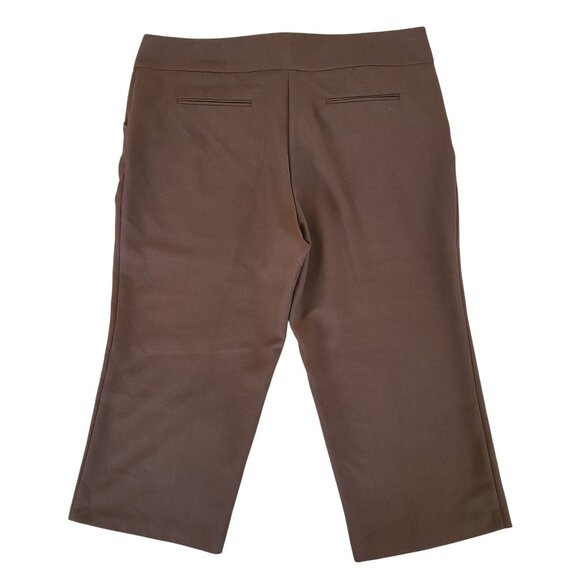 Nicole Miller NY Women's Dark Brown Dress Pants Size 16 Cropped Polyester Blend - Picture 2 of 9